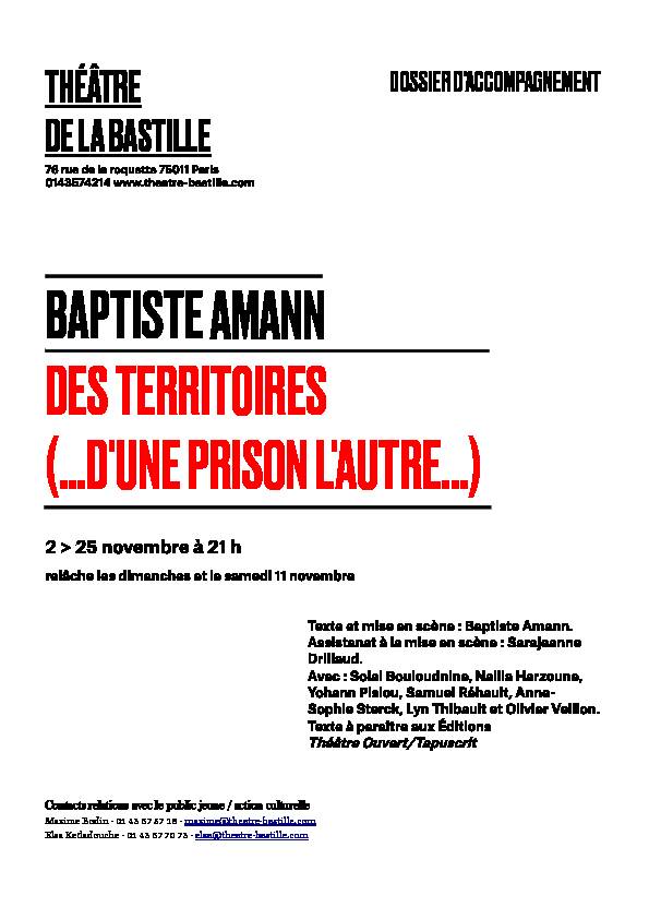 BAPTISTE AMANN DES TERRITOIRES (DUNE PRISON LAUTRE)