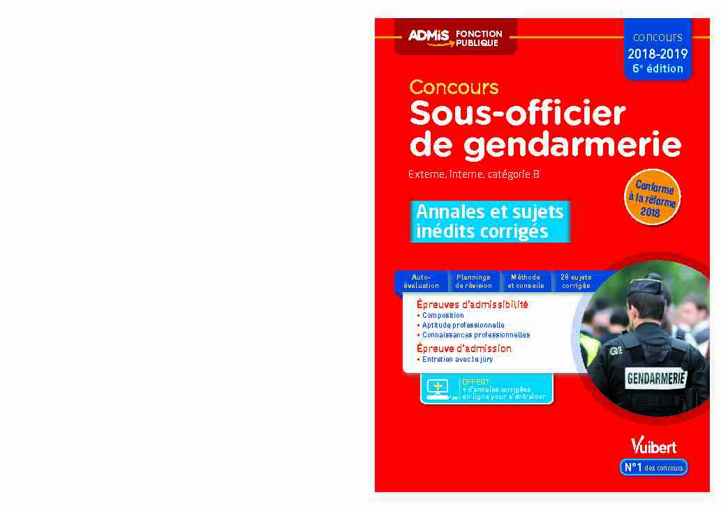 [PDF] Concours Sous-officier de gendarmerie - Annales et  - Furet du Nord