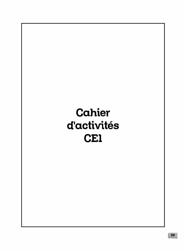 Cahier dactivités CE1