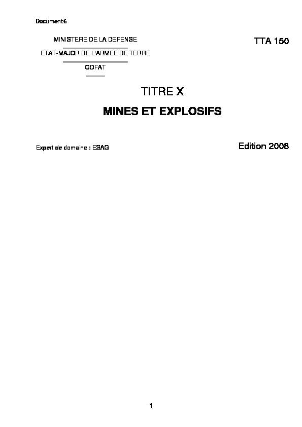 [PDF] TITRE X MINES ET EXPLOSIFS - Demain à laube commence la