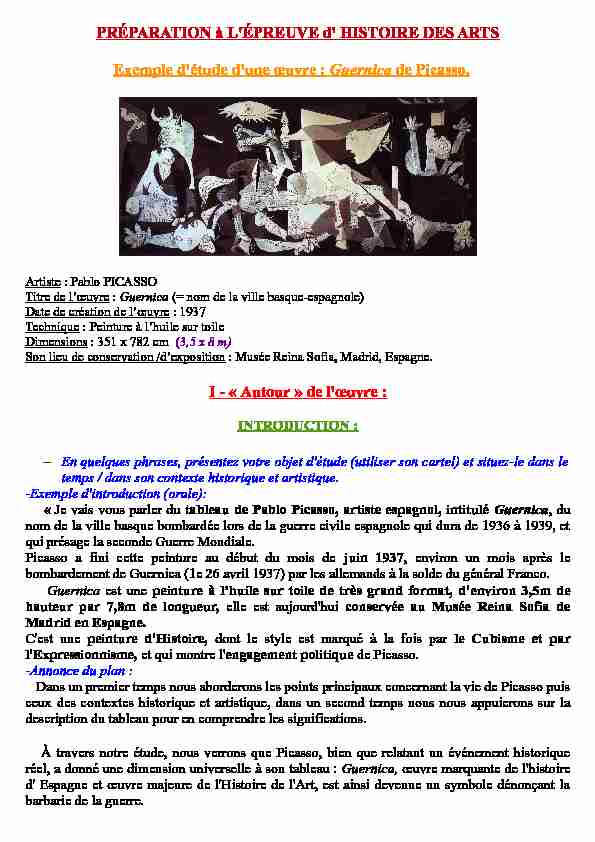 [PDF] Exemple détude dune œuvre : Guernica de Picasso
