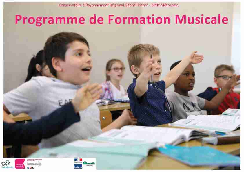 [PDF] Programme de Formation Musicale - Conservatoire Gabriel Pierné