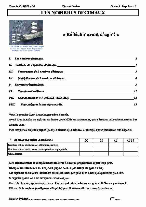 [PDF] Cours 6ème Nombres décimaux v41 - Free