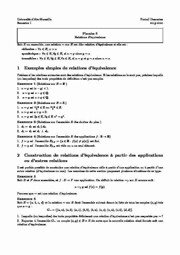 [PDF] 1 Exemples simples de relations déquivalence 2 Construction de