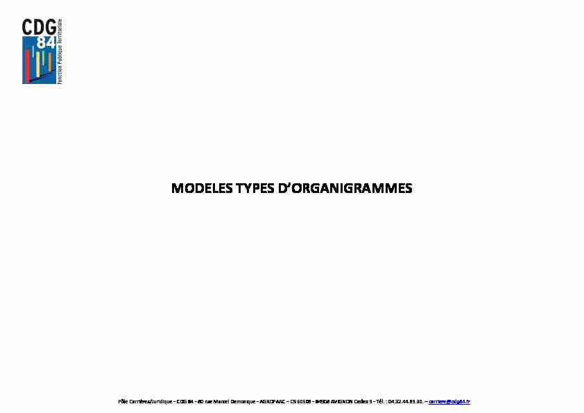 MODELES TYPES D’ORGANIGRAMMES - CDG 84