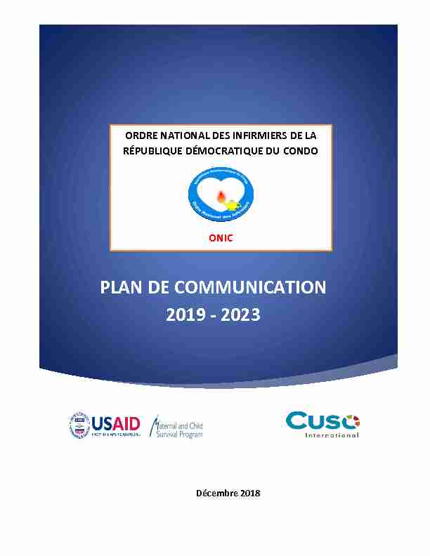 PLAN DE COMMUNICATION 2019 - 2023 - United States Agency for