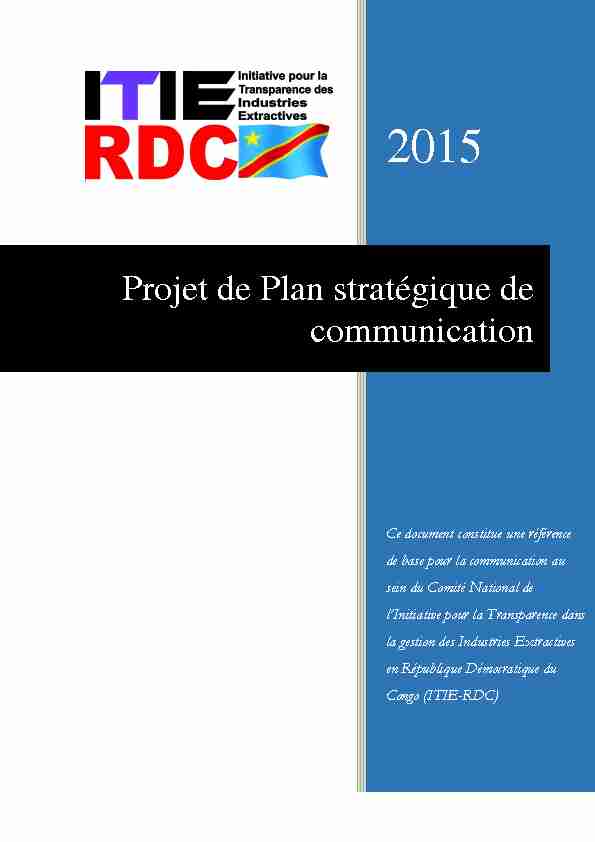 Projet de Plan stratégique de communication - itierdcnet