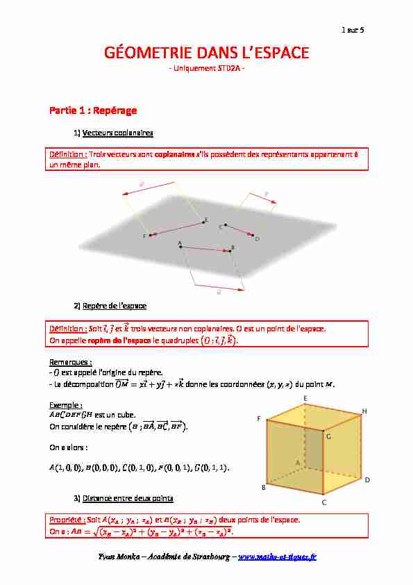 Searches related to géométrie dans l espace terminale s methode filetype:pdf