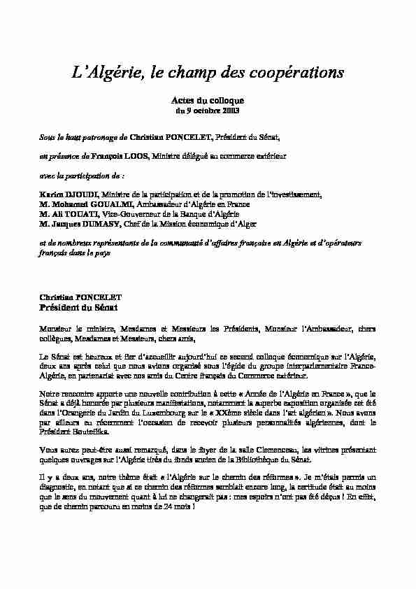 Searches related to ministère des relations avec le parlement algérien filetype:pdf