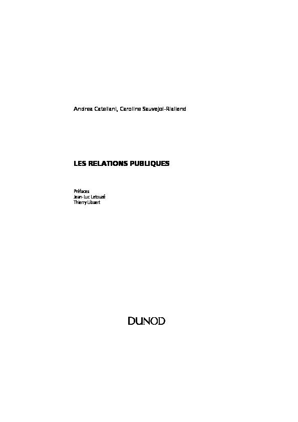[PDF] LES RELATIONS PUBLIQUES - Dunod