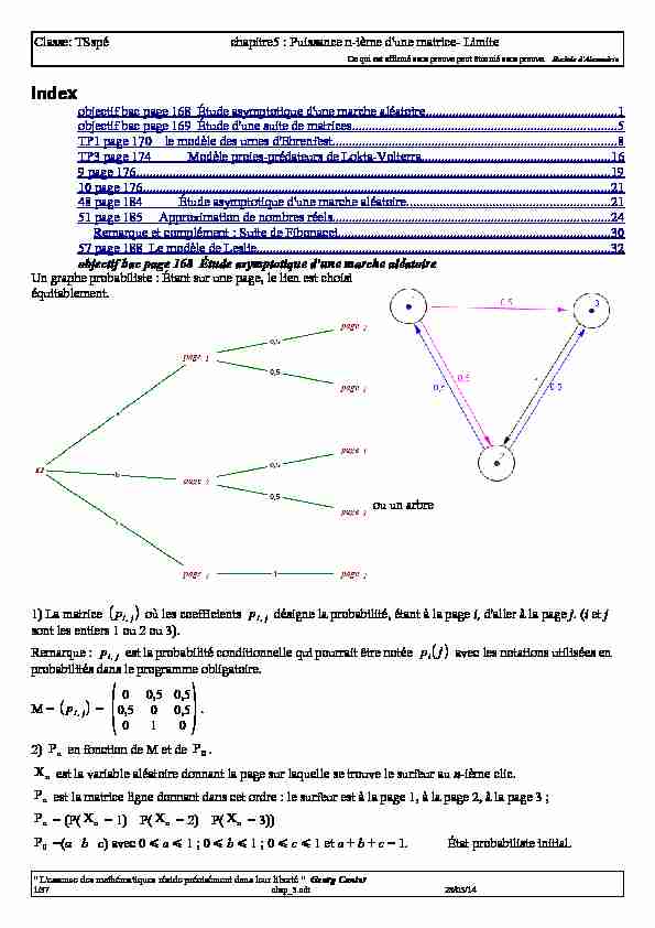 [PDF] Classe: TSspé chapitre5 : Puissance n-ième dune matrice- Limite