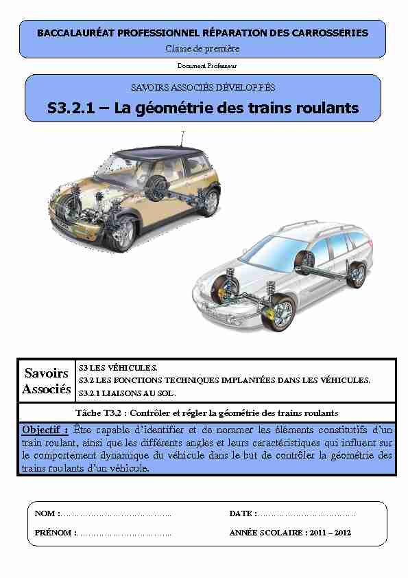 S3.2.1 – La géométrie des trains roulants