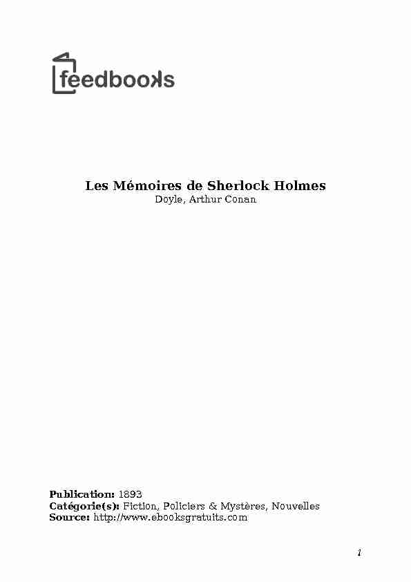[PDF] Les Mémoires de Sherlock Holmes - Lecteurscom