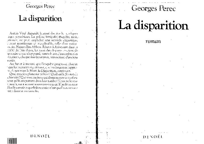 Georges Perec - La disparition