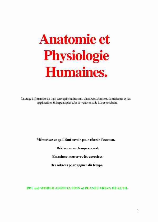 Anatomie et Physiologie Humaines.