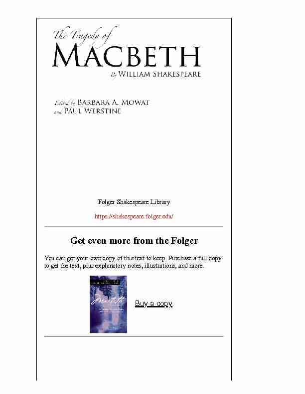 PDF Download of Macbeth (Folger Library)