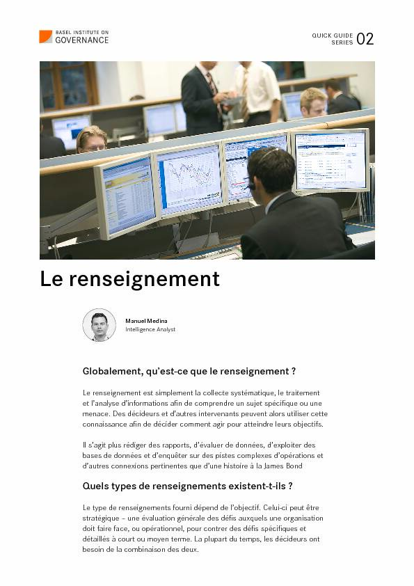 Le renseignement