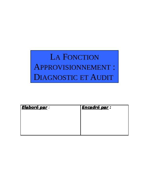 [PDF] LA FONCTION APPROVISIONNEMENT - cloudfrontnet