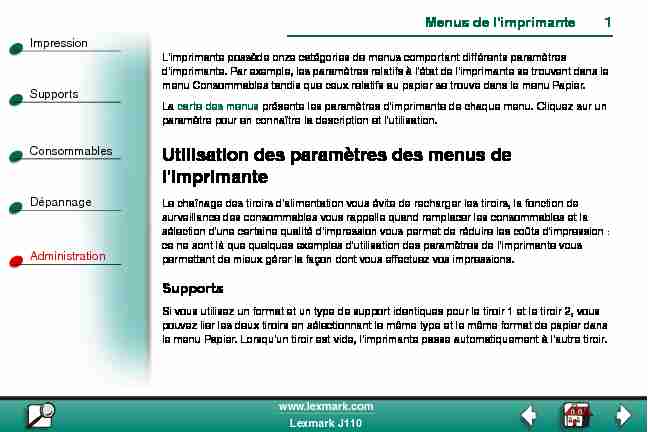 [PDF] Menus de limprimante - Lexmark