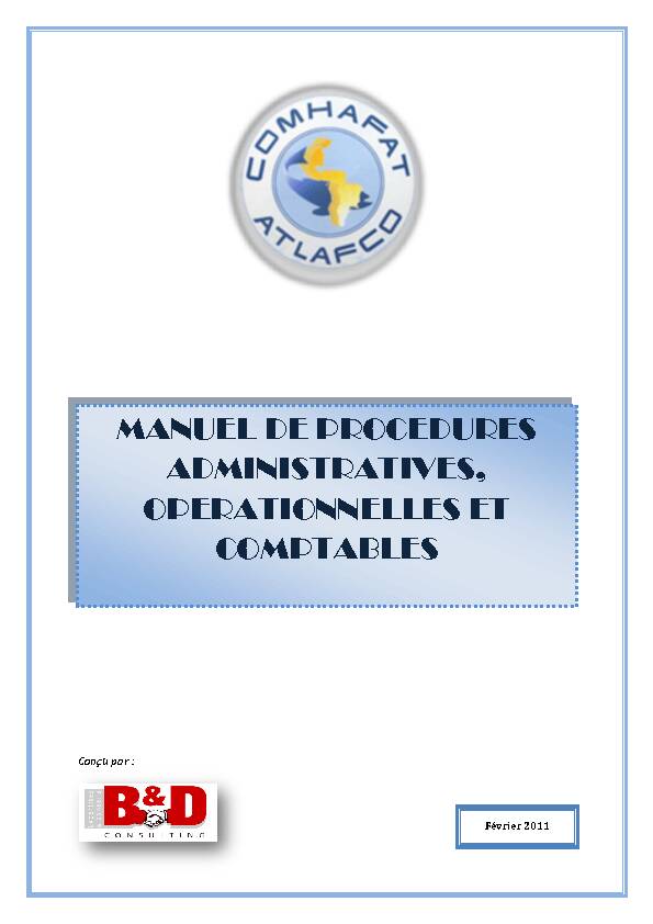 [PDF] MANUEL DE PROCEDURES ADMINISTRATIVES  - COMHAFAT