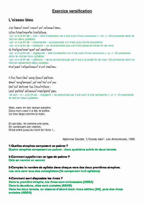 [PDF] Exercice versification Loiseau bleu