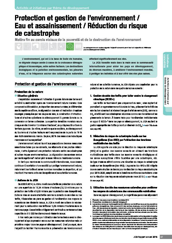 [PDF] Protection et gestion de lenvironnement / Eau et assainissement
