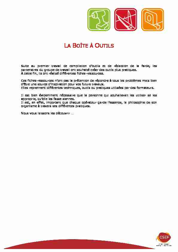 [PDF] LA BOÎTE À OUTILS - Bassin EFE Wapi