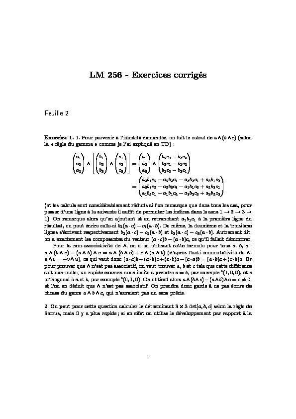 [PDF] LM 256 - Exercices corrigés