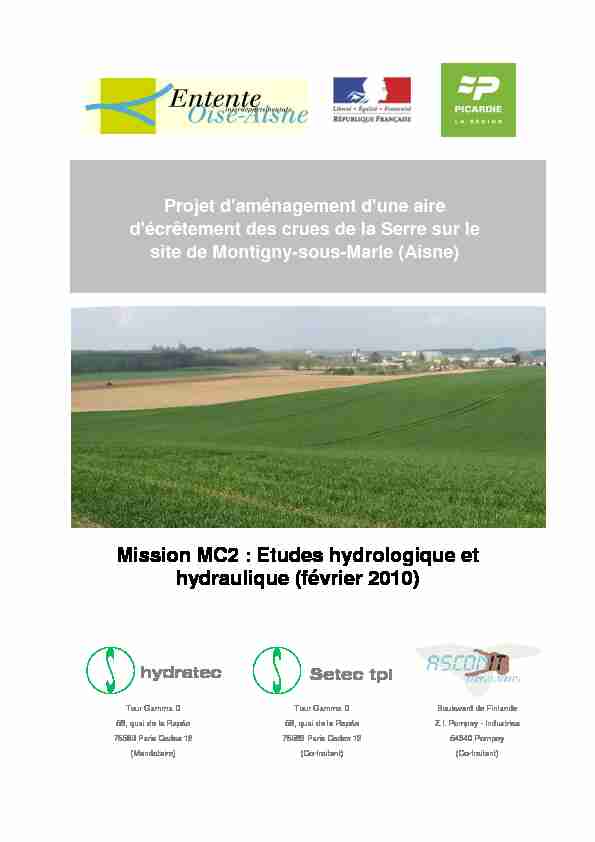 Mission MC2 : Etudes hydrologique et hydraulique (février 2010)