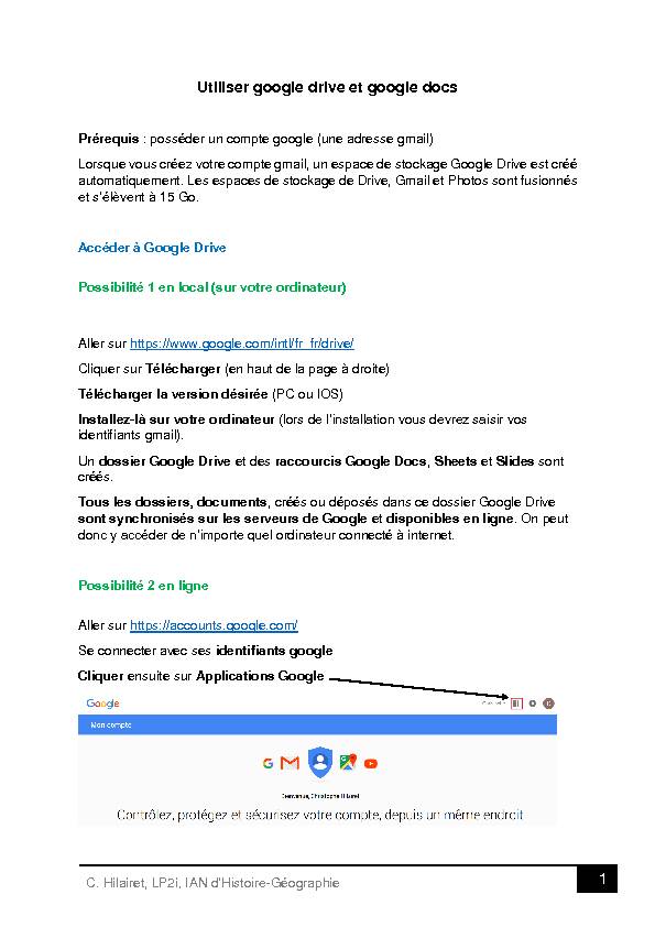 [PDF] TUTORIEL : comment utiliser Google Drive ? - Biotechnologies