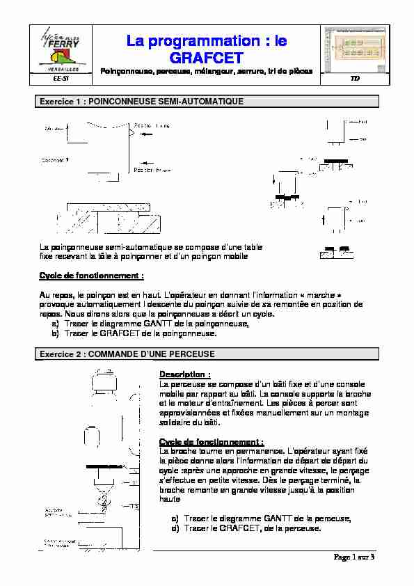 Searches related to grafcet poste de perçage automatique PDF