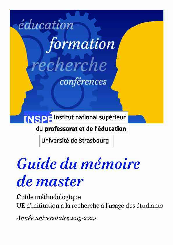[PDF] Guide du mémoire de master - INSPÉ (ESPE) - Université de