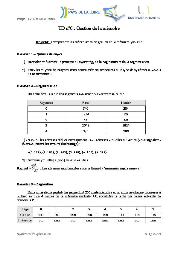 Searches related to exercice pagination mémoire PDF