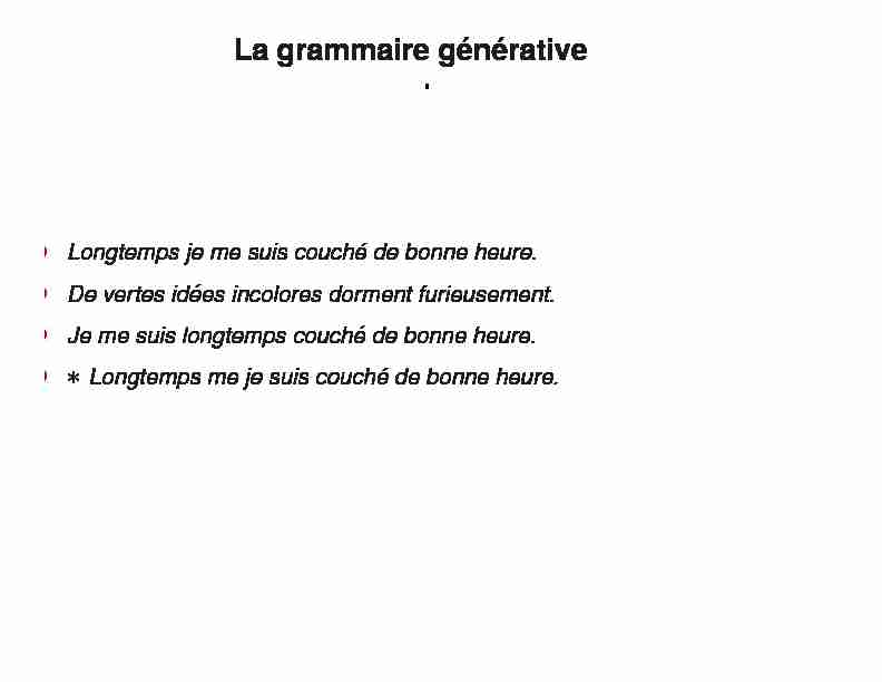 [PDF] La grammaire générative