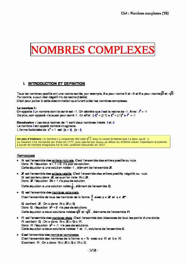 [PDF] NOMBRES COMPLEXES