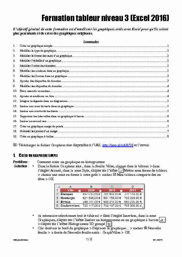Formation tableur niveau 3 (Excel 2016)
