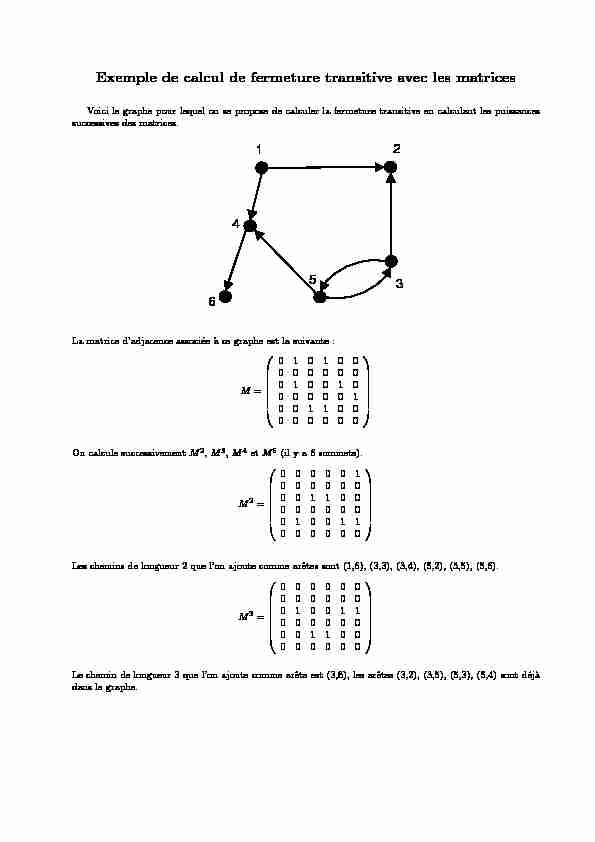 [PDF] Exemple de calcul de fermeture transitive avec les  - Adrien Poupa