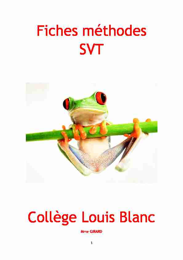 Fiches méthodes SVT Collège Louis Blanc