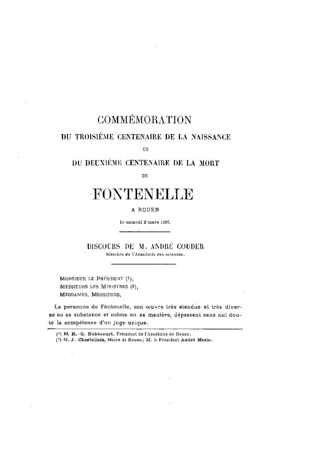 [PDF] Discours sur Fontenelle, par André Couder, prononcé lors de la