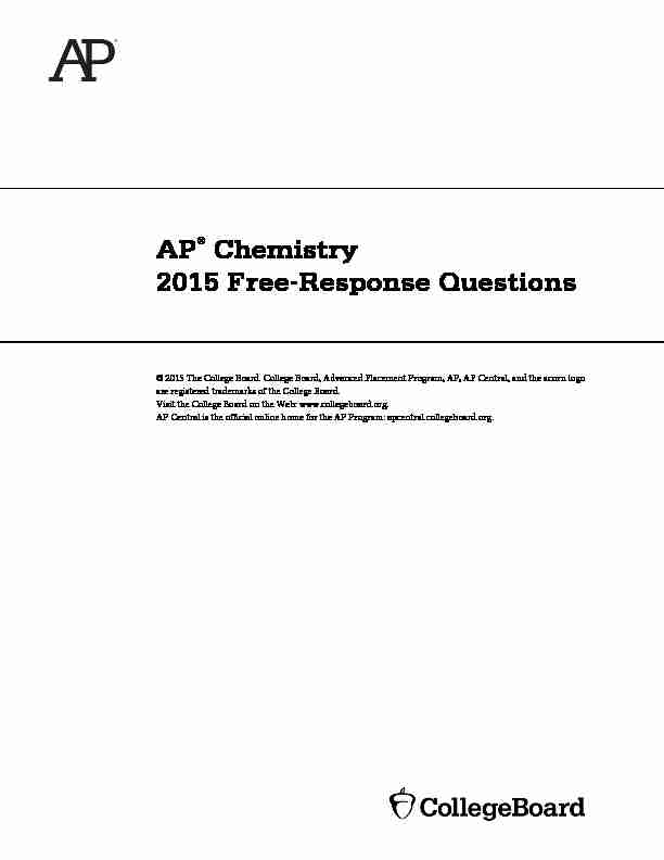 AP Chemistry 2015 Free-Response Questions - College Board