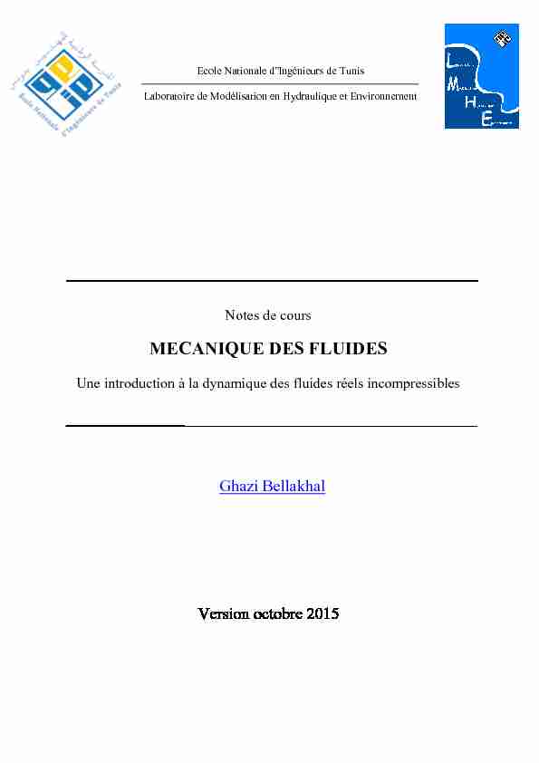 [PDF] MECANIQUE DES FLUIDES - Université de Tunis El Manar