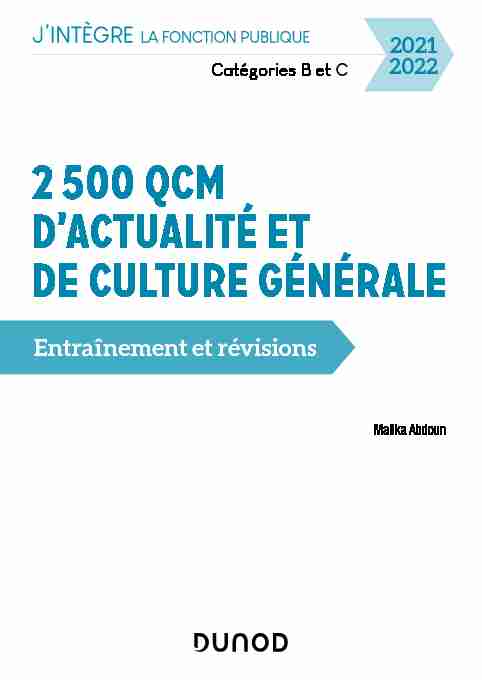 2 500 QCM Dactualité et de culture Générale