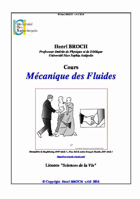 Henri BROCH Mécanique des Fluides v.4.0 2016