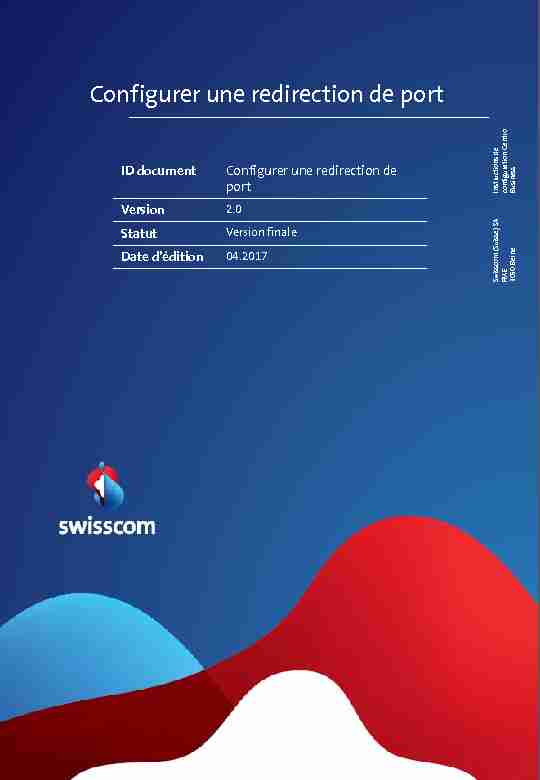 Configurer une redirection de port - Swisscom