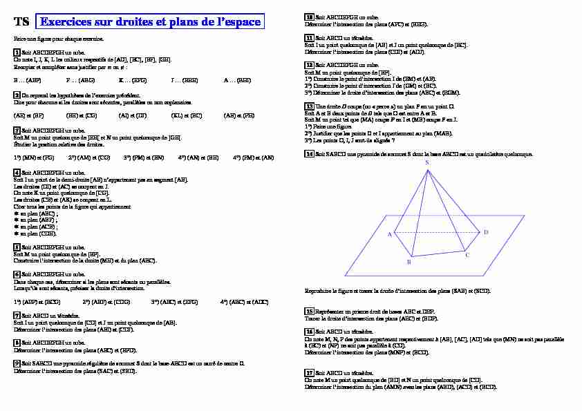 Searches related to parallélisme dans l espace exercices corrigés filetype:pdf