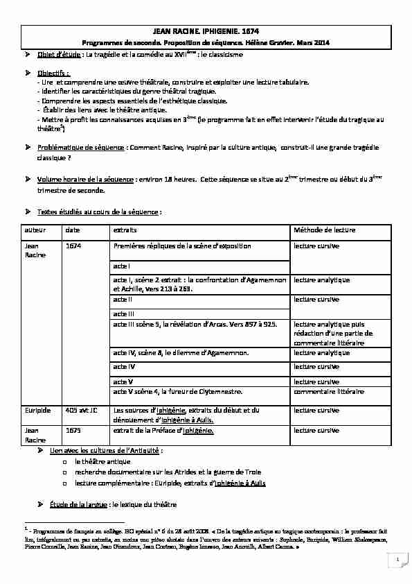 Searches related to jean racine iphigénie acte 5 scène 2 analyse PDF