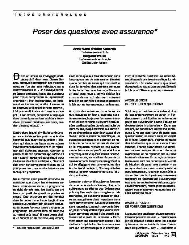 [PDF] Poser des questions avec assurance* - CDC