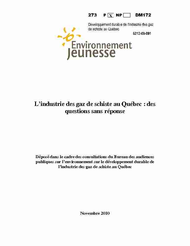 Lindustrie des gaz de schiste au Québec : des questions sans