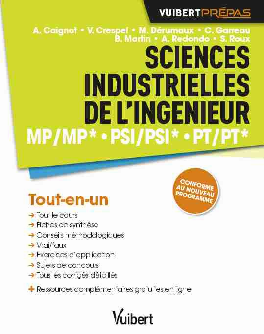 Sciences industrielles de lingénieur MP/MP* PSI/PSI* PT/PT*