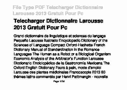 Telecharger Dictionnaire Larousse 2013 Gratuit Pour Pc
